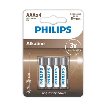 PHILIPS ΜΠΑΤΑΡΙΕΣ ΑΛΚΑΛΙΚΕΣ AAA LR03 1.5V ALKALINE 4/BLISTER
