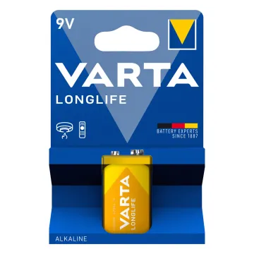 VARTA ΜΠΑΤΑΡΙΕΣ ΑΛΚΑΛΙΚΕΣ 9V 6LR61/6LF22 ALKALINE LONGLIFE 1/BLISTER