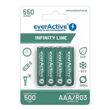 EVERACTIVE ΜΠΑΤΑΡΙΕΣ ΕΠΑΝΑΦΟΡΤΙΖΟΜΕΝΕΣ AAA/HR03 1.2V 550mAh Ni-MH INFINITY LINE 4/BLISTER