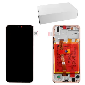 HUAWEI P20 LITE ΟΘΟΝΗ IPS + TOUCH SCREEN + LENS + FRAME + BATTERY 02351WRN GOLD ORIGINAL SERVICE PACK