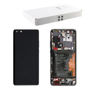 HUAWEI P40 PRO ΟΘΟΝΗ OLED + TOUCH SCREEN + LENS + FRAME + BATTERY 02353PJG BLACK ORIGINAL SERVICE PACK