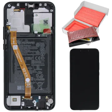 HUAWEI MATE 20 LITE ΟΘΟΝΗ IPS + TOUCH SCREEN + LENS + FRAME + BATTERY 02352GTW BLACK ORIGINAL SERVICE PACK
