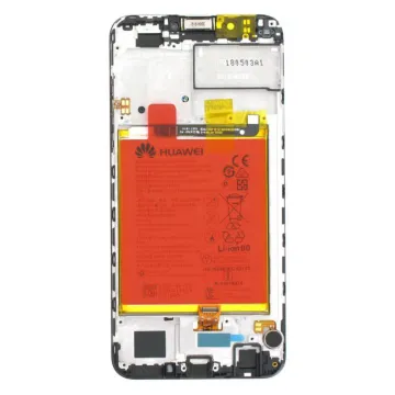 HUAWEI Y7 2018/Y7 PRIME 2018/HONOR 7C ΟΘΟΝΗ IPS + TOUCH SCREEN + LENS + FRAME + BATTERY 02351USA BLACK ORIGINAL SERVICE PACK