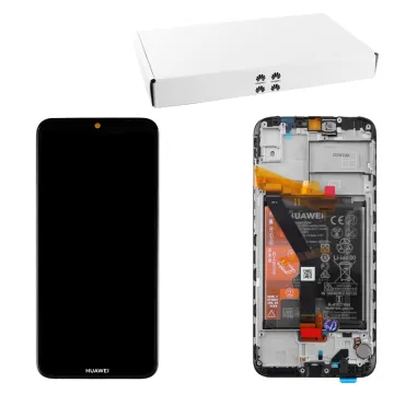 HUAWEI Y6 2019/HONOR 8A ΟΘΟΝΗ IPS + TOUCH SCREEN + LENS + FRAME + BATTERY 02352LVM BLACK ORIGINAL SERVICE PACK
