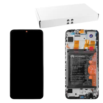 HUAWEI P SMART 2019 ΟΘΟΝΗ IPS + TOUCH SCREEN + LENS + FRAME + BATTERY 02352JEY BLACK ORIGINAL SERVICE PACK