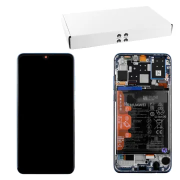 HUAWEI P30 LITE ΟΘΟΝΗ IPS + TOUCH SCREEN + LENS + FRAME + BATTERY 02352RQA BLUE ORIGINAL SERVICE PACK