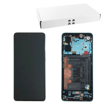 HUAWEI P30 ΟΘΟΝΗ OLED + TOUCH SCREEN + LENS + FRAME + BATTERY 02354HRH AURORA BLUE ORIGINAL SERVICE PACK