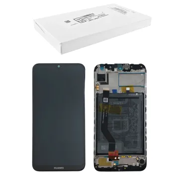 HUAWEI Y7 2019/Y7 PRIME 2019 ΟΘΟΝΗ IPS + TOUCH SCREEN + LENS + FRAME + BATTERY 02352KCV BLACK ORIGINAL SERVICE PACK