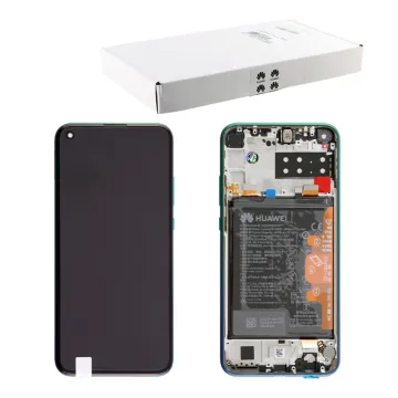 HUAWEI P40 LITE E ΟΘΟΝΗ IPS + TOUCH SCREEN + LENS + FRAME + BATTERY 02353FMX AURORA BLUE ORIGINAL SERVICE PACK