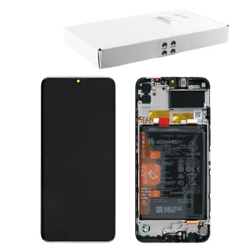 HUAWEI Y6P ΟΘΟΝΗ IPS + TOUCH SCREEN + LENS + FRAME + BATTERY 02353LKV BLACK ORIGINAL SERVICE PACK