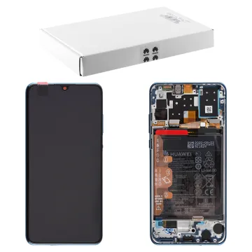 HUAWEI P30 LITE 2020 NEW EDITION ΟΘΟΝΗ IPS + TOUCH SCREEN + LENS + FRAME + BATTERY 02352PJP BLUE ORIGINAL SERVICE PACK