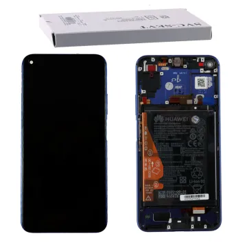 HONOR 20/HUAWEI NOVA 5T ΟΘΟΝΗ IPS + TOUCH SCREEN + LENS + FRAME + BATTERY 02352TNQ BLUE ORIGINAL SERVICE PACK