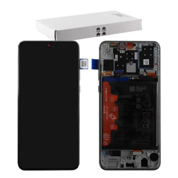 HUAWEI P30 LITE ΟΘΟΝΗ IPS + TOUCH SCREEN + LENS + FRAME + BATTERY 02352RQC WHITE ORIGINAL SERVICE PACK