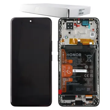 HONOR 200 5G ΟΘΟΝΗ OLED + TOUCH SCREEN + LENS + FRAME + BATTERY 0235ALRJ BLACK ORIGINAL SERVICE PACK