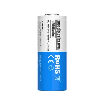 XTAR ΜΠΑΤΑΡΙΑ ΕΠΑΝΑΦΟΡΤΙΖΟΜΕΝΗ ΛΙΘΙΟΥ 26650 3.6V 6000mAh Li-ion ΜΕ ΠΡΟΣΤΑΣΙΑ