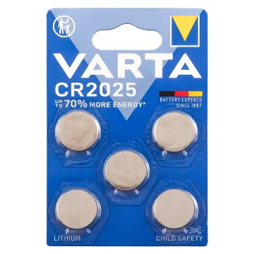 VARTA ΜΠΑΤΑΡΙΕΣ ΝΟΜΙΣΜΑΤΟΣ ΛΙΘΙΟΥ CR2025 3V 170mAh Li-ion 1 ΤΕΜ. 5/BLISTER
