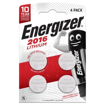 ENERGIZER ΜΠΑΤΑΡΙΕΣ ΝΟΜΙΣΜΑΤΟΣ ΛΙΘΙΟΥ CR2016 3V Li-ion 1 ΤΕΜ. 4/BLISTER