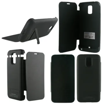 SAMSUNG G900 S5 EXTERNAL(BOOK CASE BATTERY+STAND)3200 mAh BLACK
