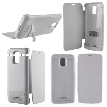 SAMSUNG G900 S5 EXTERNAL(BOOK CASE BATTERY+STAND)3200 mAh WHITE