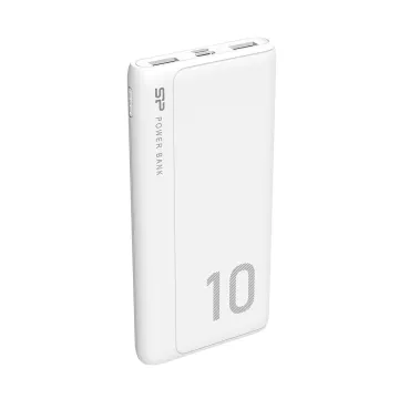 SILICON POWER POWER BANK GP15 10000mAh OUTPUT USB1 5V-2.1A/ USB2 5V-2.1A MAX 2.1A INPUT MICRO USB & TYPE C 5V-2A WHITE
