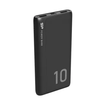 SILICON POWER POWER BANK GP15 10000mAh OUTPUT USB1 5V-2.1A/ USB2 5V-2.1A MAX 2.1A INPUT MICRO USB & TYPE C 5V-2A BLACK