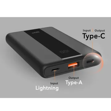 SILICON POWER POWER BANK QP55 10000mAh 22,5W PD OUTPUT USB-A 5V-4.5A/USB-C 5V-3A/5V-3A-INPUT USB-C 5V-3A/LIGHTING 5V-2A BLACK