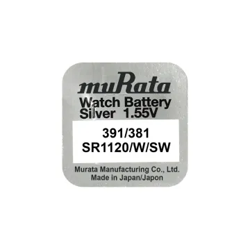 MURATA ΜΠΑΤΑΡΙΕΣ ΡΟΛΟΓΙΟΥ 391/381/SR1120/W/SW/SR55/LR55/191/LR1120/AG8 1.5V 60mAh SILVER OXIDE 1/BLISTER