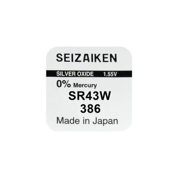SEIZAIKEN SEIKO ΜΠΑΤΑΡΙΕΣ ΡΟΛΟΓΙΟΥ 386/SR43/186/SR43W/G12/AG12 1.55V 120mAh SILVER OXIDE 1 ΤΕΜ/BLISTER
