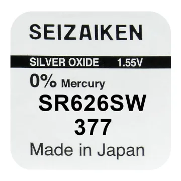 SEIZAIKEN SEIKO ΜΠΑΤΑΡΙΕΣ ΡΟΛΟΓΙΟΥ 377F/LR66/LR626/ 177/SR626/ 377/G4/SR66/AG4 1.55V 27mAh SILVER OXIDE 1 ΤΕΜ/BLISTER