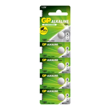 GP ΜΠΑΤΑΡΙΕΣ ΡΟΛΟΓΙΟΥ 189/LR54/ LR1130/SR54/390/G10/AG10 1.5V ALKALINE 1 ΤΕΜ. 5/BLISTER