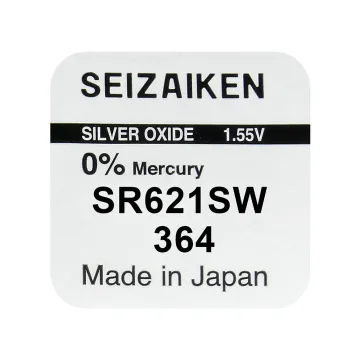 SEIZAIKEN SEIKO ΜΠΑΤΑΡΙΕΣ ΡΟΛΟΓΙΟΥ 364/LR60/164/364F/363/LR620/L1142/L621/D186/G1/AG1 1.55V 23mAh SILVER OXIDE 1 ΤΕΜ/10 BLISTER