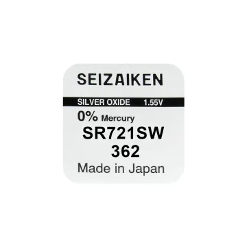 SEIZAIKEN SEIKO ΜΠΑΤΑΡΙΕΣ ΡΟΛΟΓΙΟΥ 362/SR58/361/SR721SW/G11/AG11 1.55V 28mAh SILVER OXIDE 1 ΤΕΜ/BLISTER