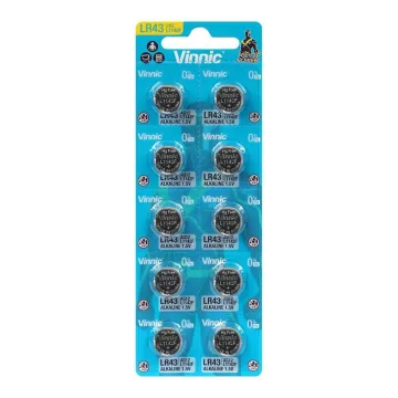VINNIC ΜΠΑΤΑΡΙΕΣ ΡΟΛΟΓΙΟΥ LR43/186/L1142/301/386/SR43/G12/AG12 1.5V ALKALINE 1 ΤΕΜ. 10/BLISTER