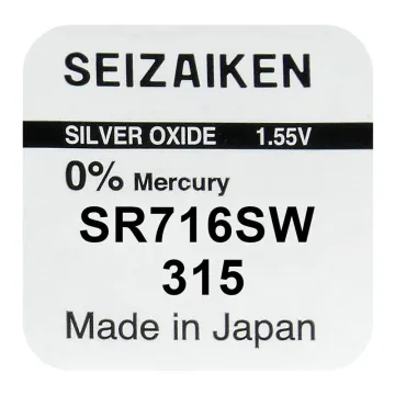 SEIZAIKEN SEIKO ΜΠΑΤΑΡΙΕΣ ΡΟΛΟΓΙΟΥ 315/SR716/V315/SR67 1.55V 21mAh SILVER OXIDE 1 ΤΕΜ/BLISTER