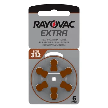 RAYOVAC ΜΠΑΤΑΡΙΕΣ ΑΚΟΥΣΤΙΚΩΝ ΒΑΡΗΚΟΪΑΣ 312 EXTRA ADVANCED PR675/PR44/ZA675 1.45V 180mAh 6/BLISTER