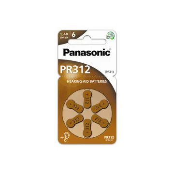 PANASONIC ΜΠΑΤΑΡΙΕΣ ΑΚΟΥΣΤΙΚΩΝ ΒΑΡΗΚΟΪΑΣ 312 PR312/PR41/ZA312 1.4V 125mAh 6/BLISTER