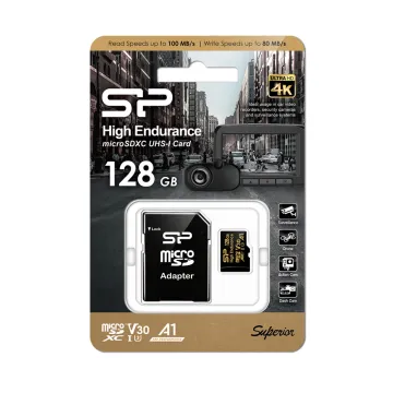 SILICON POWER micro SDXC 128GB CLASS 10 UHS-1 U3 A1 V30 HIGH ENDURANCE R100/W80 MB/S + SD ADAPTOR SP128GBSTXDV3V1HSP
