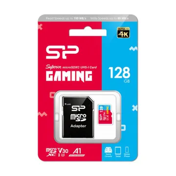 SILICON POWER micro SDXC 128GB CLASS 30 UHS-1 U3 V30 SUPERIOR GAMING R100/W80 MB/S + SD ADAPTOR SP128GBSTXDV3V1NSP