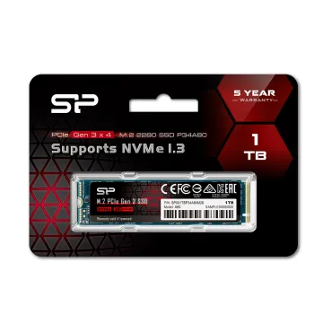 SILICON POWER ACE A80 SSD PCIe GEN 3x4 NVMe 1.3 SLC 1TB M.2 HMB - DRAM Max 3400/3000 Mb/s