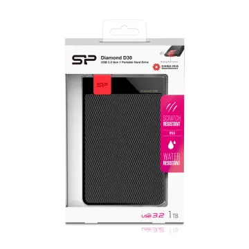 SILICON POWER HDD 1TB ΕΞΩΤΕΡΙΚΟΣ ΣΚΛΗΡΟΣ ΔΙΣΚΟΣ USB 3.2 GEN 1 IPX4 DIAMOND D30 LED LIGHT BLACK