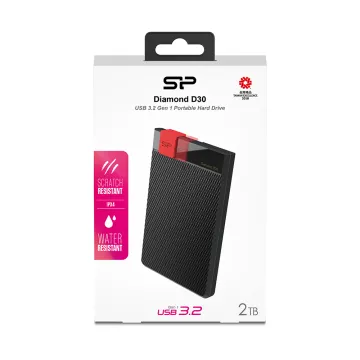 SILICON POWER HDD 2TB ΕΞΩΤΕΡΙΚΟΣ ΣΚΛΗΡΟΣ ΔΙΣΚΟΣ USB-A 3.2 GEN 1 IPX4 DIAMOND D30 LED LIGHT BLACK