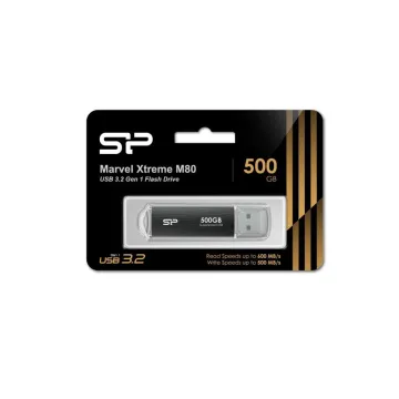 SILICON POWER USB FLASH DRIVE 500GB USB-A 3.2 MARVEL M80 SP500GBUF3M80V1G GRAY-R/W 1000/800 Mb/s