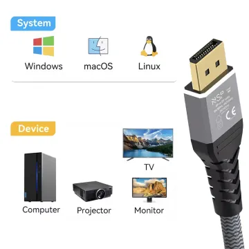 NSP N30 DISPLAY PORT CABLE TO DISPLAY PORT V1.4 8K/60HZ 4K/144HZ 2K/165HZ V.DP1.4 1.5m GREY