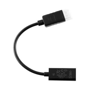 NSP N11 CABLE ADAPTER DISPLAY PORT V1.2 TO HDMI 4K V1.4 0,23m BLACK