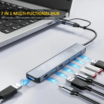 NSP N38 7IN1 HUB WITH DUAL USB-C/USB-A+OTG CONNECTOR USB C 3.1 10Gbps (2ports)+USB 3.0 5Gbps +USB 2.0 480Mbps (4port) ALUMINIUM