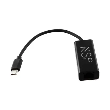 NSP N08 ADAPTER USB-C 3.1 TO RJ45 GIGABIT ETHERNET ADAPTOR WITH LED 1000Mbps BLACK