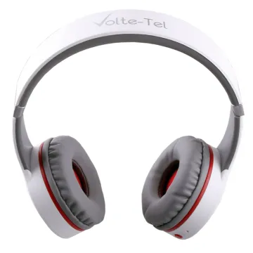 VOLTE-TEL STEREO BLUETOOTH HEADPHONES V SOUND PRO VT900 WHITE-GREY-RED