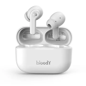 BLOODY BLUETOOTH STEREO M30 TWS HEADSET V5.0 IPX4 ΑΔΙΑΒΡΟΧΑ ΜΕ ΘΗΚΗ ΦΟΡΤΙΣΗΣ - ΜΕΤΑΦΟΡΑΣ WHITE GR