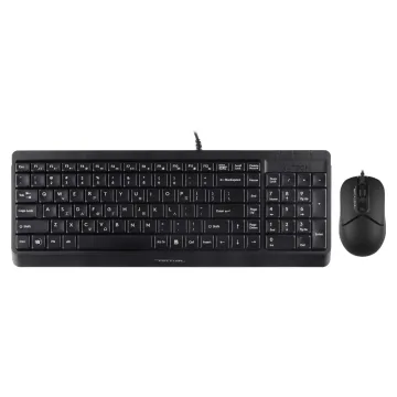 A4 TECH FSTYLER COMBO F1512S ΕΝΣΥΡΜΑΤΟ ΠΛΗΚΤΡΟΛΟΓΙΟ Η/Υ USB FK15 EN/GR + ΕΝΣΥΡΜΑΤΟ ΠΟΝΤΙΚΙ FM12S BLACK GR