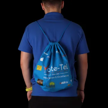 VOLTE-TEL ΒΑΜΒΑΚΕΡΟ ΣΑΚΙΔΙΟ ΠΛΑΤΗΣ ΜΠΛΕ ΜΕ ΚΟΡΔΟΝΙΑ (340x400mm)